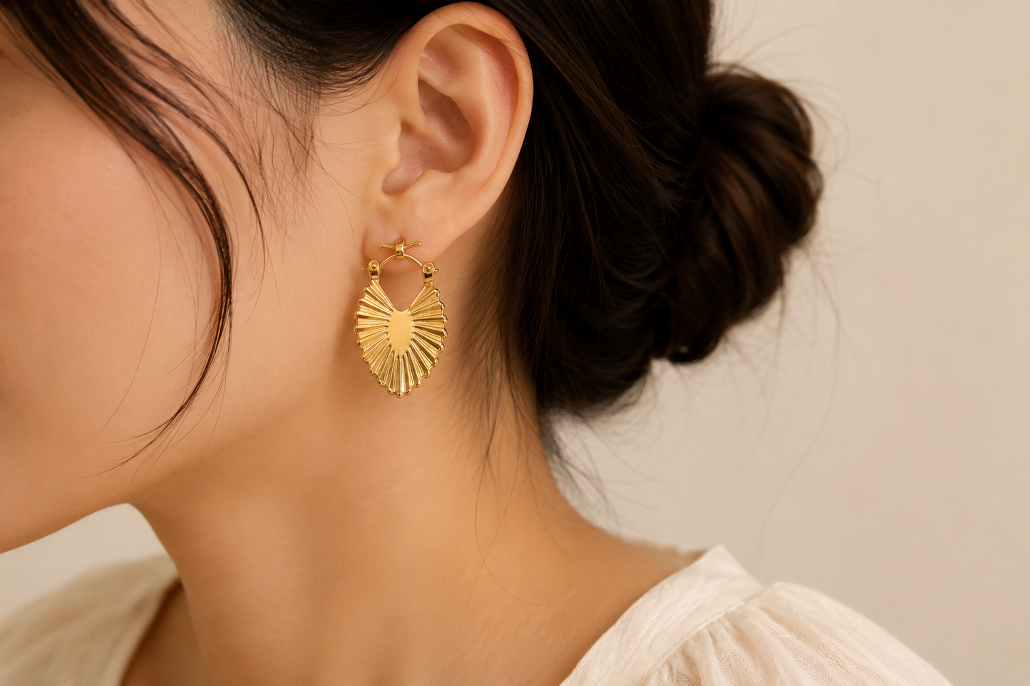 Radiant Heart Hoop Earrings