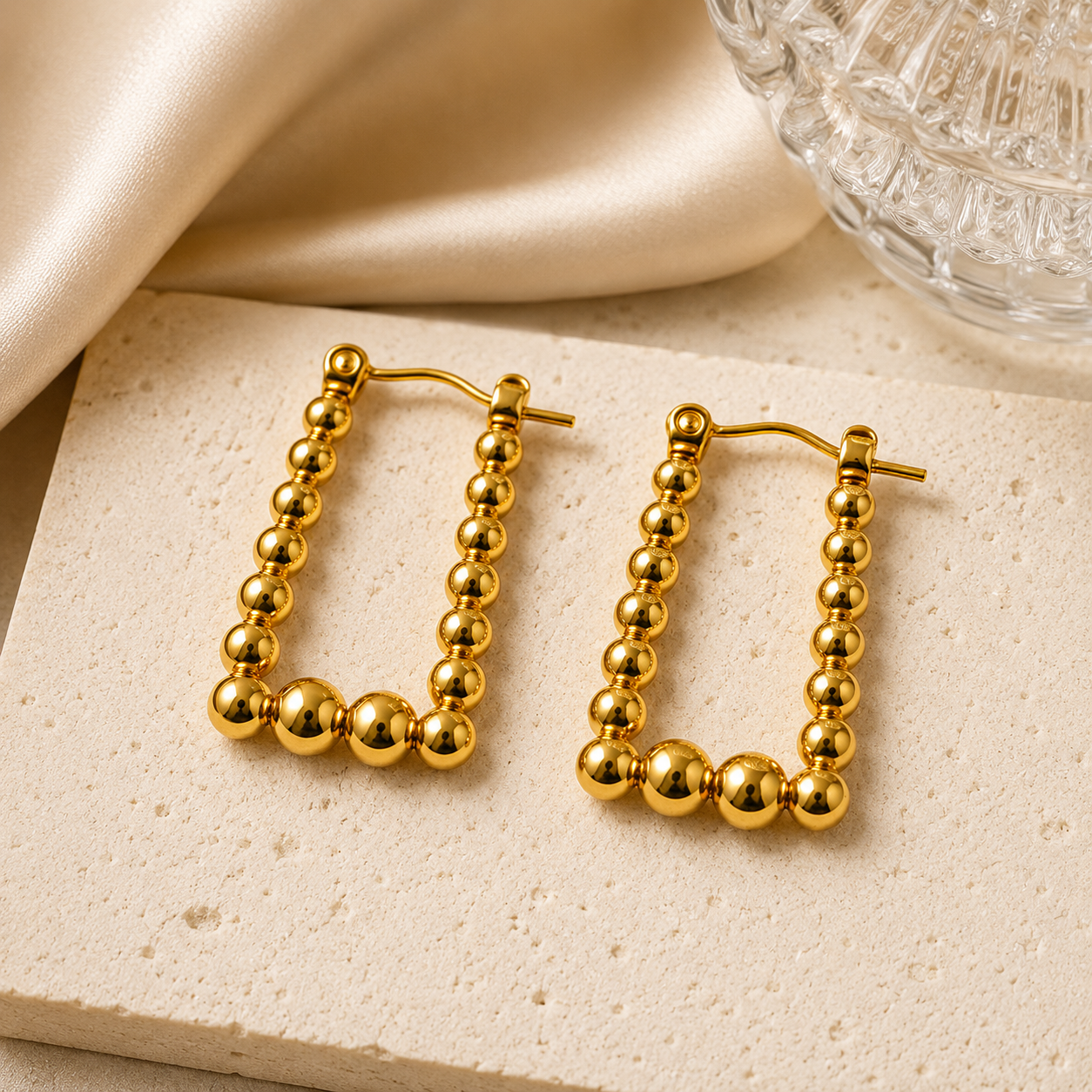 Bubble Square Hoop Earrings