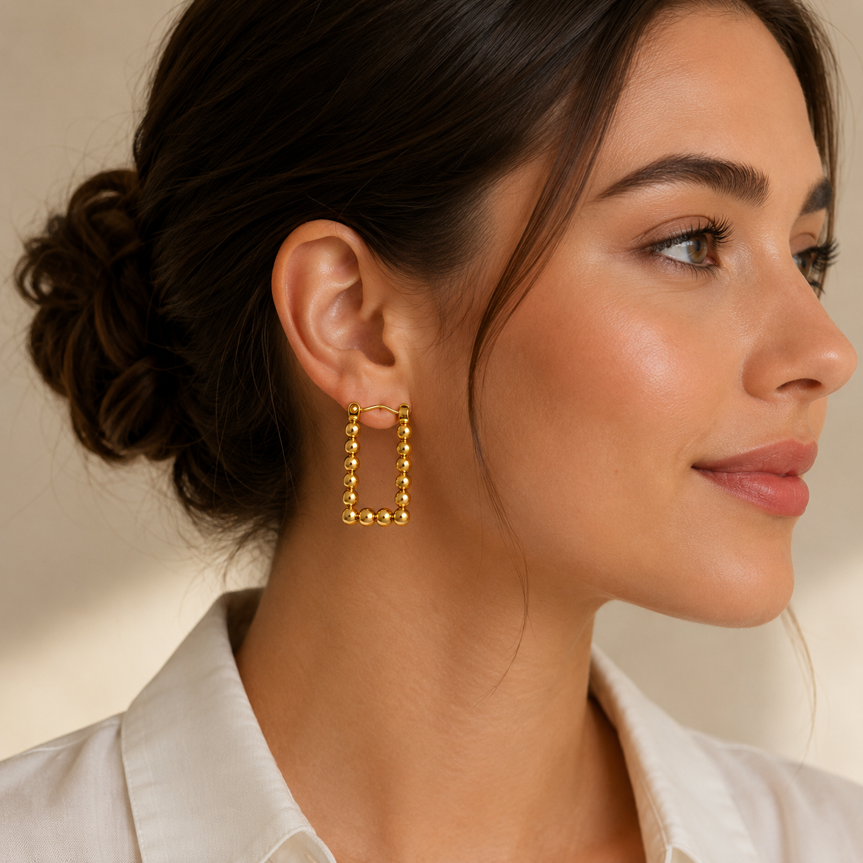 Bubble Square Hoop Earrings