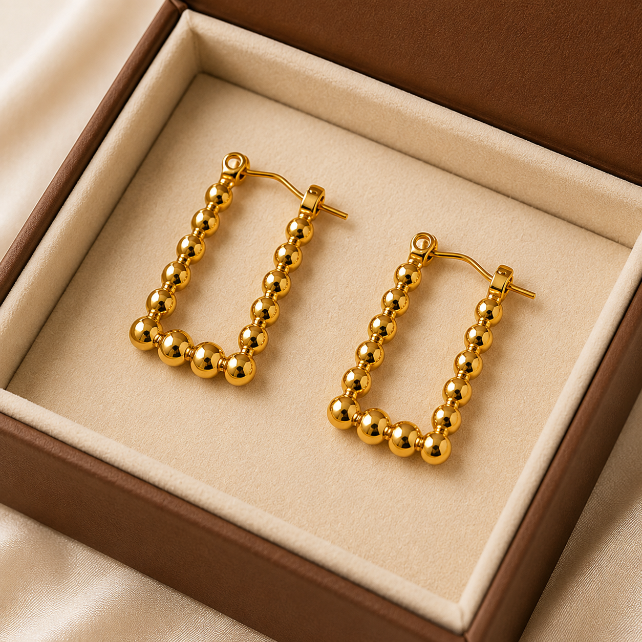 Bubble Square Hoop Earrings