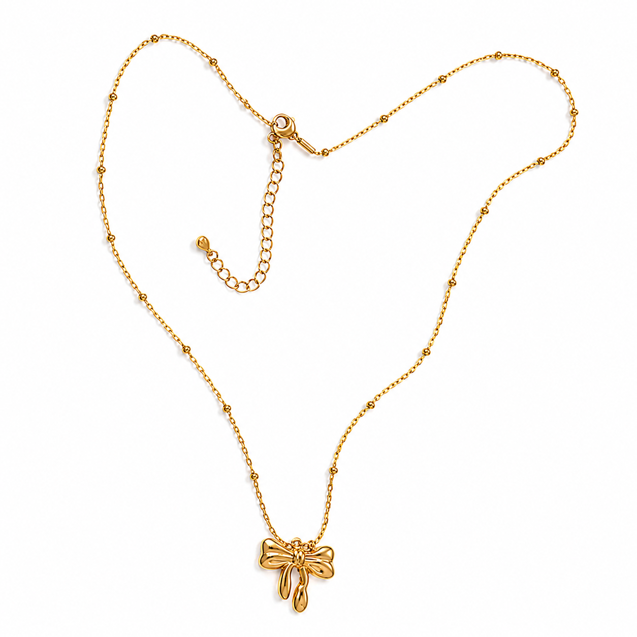Gold Bow Pendant Necklace
