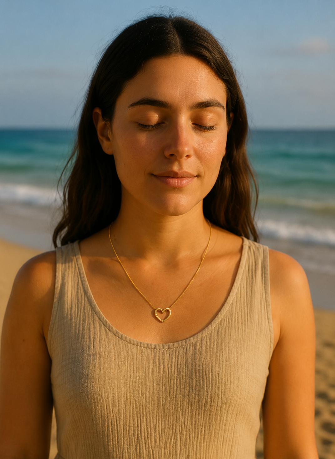 Gold Heart Pendant Necklace