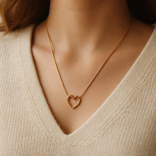 Gold Heart Pendant Necklace