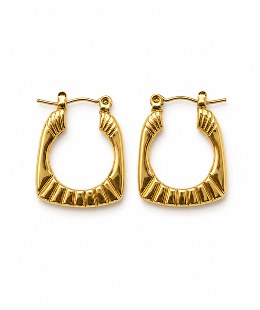 Geometric Gold Hoop Earrings for Women