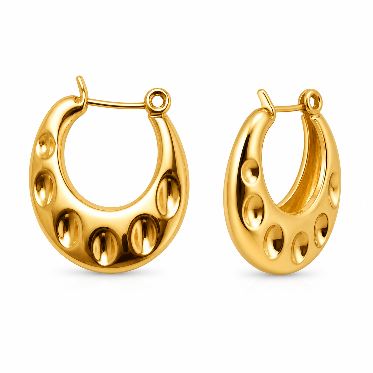 Gold Bubble Hoop Earrings
