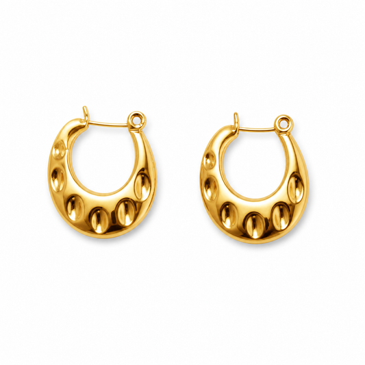 Gold Bubble Hoop Earrings