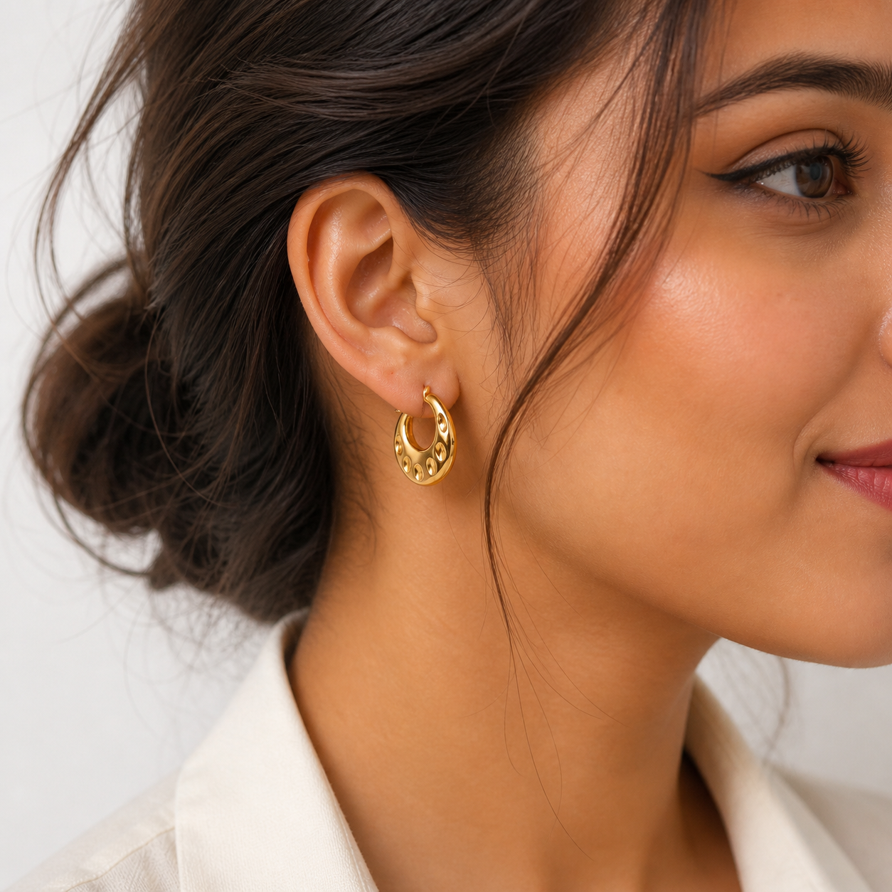 Gold Bubble Hoop Earrings