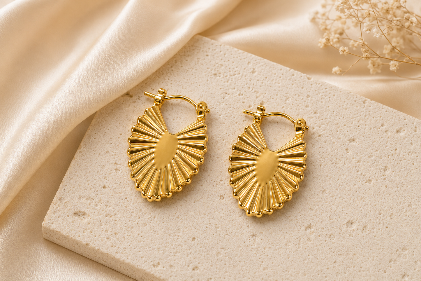 Radiant Heart Hoop Earrings